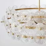 AuroraLux Gold-leaf Round Glass Chandelier