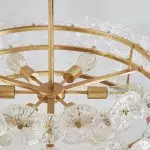 AuroraLux Gold-leaf Round Glass Chandelier