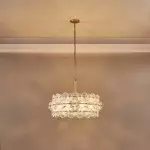 AuroraLux Gold-leaf Round Glass Chandelier