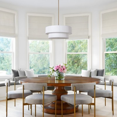 Elaraine Pleated Fabric Circular Drum Shade Chandelier Elaraine Pleated Fabric Circular Drum Shade Chandelier