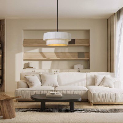 Elaraine Pleated Fabric Circular Drum Shade Chandelier Elaraine Pleated Fabric Circular Drum Shade Chandelier