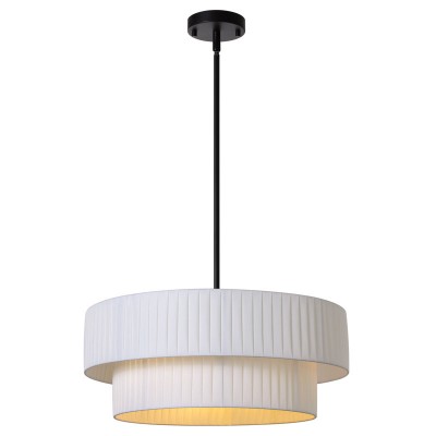 Elaraine Pleated Fabric Circular Drum Shade Chandelier Elaraine Pleated Fabric Circular Drum Shade Chandelier