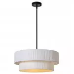 Elaraine Pleated Fabric Circular Drum Shade Chandelier