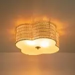 Zardo Coastal Boho Style Rattan Lamp Shade Flush Mount Ceiling Light Zardo Coastal Boho Style Rattan Lamp Shade Flush Mount Ceiling Light