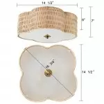Zardo Coastal Boho Style Rattan Lamp Shade Flush Mount Ceiling Light Zardo Coastal Boho Style Rattan Lamp Shade Flush Mount Ceiling Light
