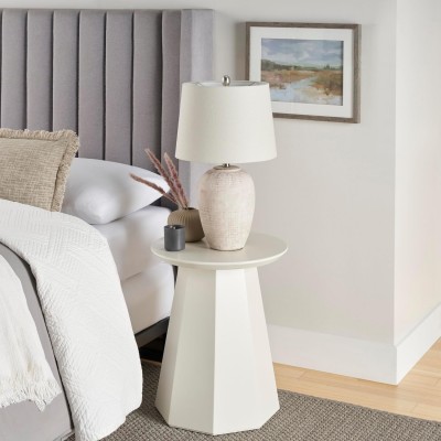 Ulysse Rustic Ceramic Pot Table Lamp With Drum Shade