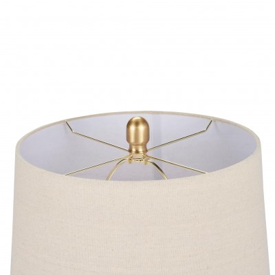 Ulysse Rustic Ceramic Pot Table Lamp With Drum Shade