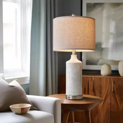 Rhen Farmhouse Boho Style Resin Living Room End Table Lamps Rhen Farmhouse Boho Style Resin Living Room End Table Lamps