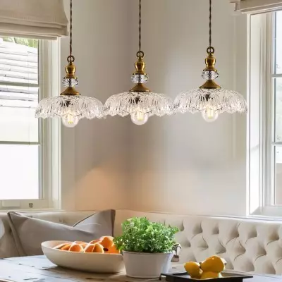 Jaime Antique Brass and Glass Flower Pendant Light Jaime Antique Brass and Glass Flower Pendant Light