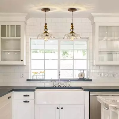 Jaime Antique Brass and Glass Flower Pendant Light Jaime Antique Brass and Glass Flower Pendant Light