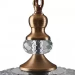 Jaime Antique Brass and Glass Flower Pendant Light