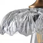 Jaime Antique Brass and Glass Flower Pendant Light