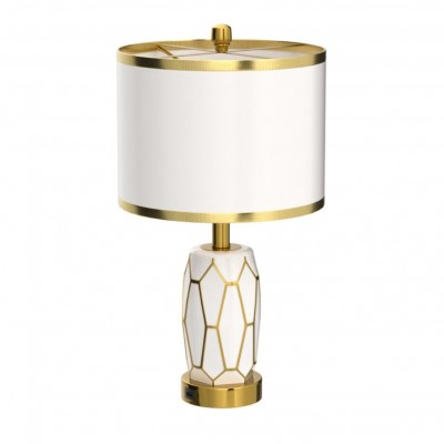 Qayla Electroplating Gold Trace Ceramic Table Lamp Qayla Electroplating Gold Trace Ceramic Table Lamp