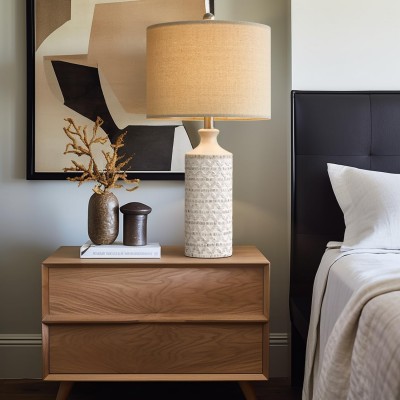 Vespero Farmhouse White Ceramic 3 Way Dimmable Touch Lamp Vespero Farmhouse White Ceramic 3 Way Dimmable Touch Lamp