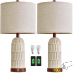 Ceyla Boho Style White Resin Living Room End Table Lamps Ceyla Boho Style White Resin Living Room End Table Lamps
