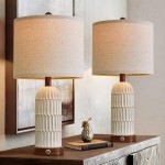 Ceyla Boho Style White Resin Living Room End Table Lamps Ceyla Boho Style White Resin Living Room End Table Lamps