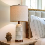 Ceyla Boho Style White Resin Living Room End Table Lamps Ceyla Boho Style White Resin Living Room End Table Lamps