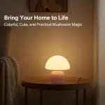 Evinth Mini Colorful Ceramic Base Mushroom Table Lamp