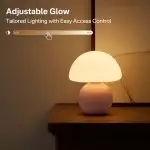 Evinth Mini Colorful Ceramic Base Mushroom Table Lamp