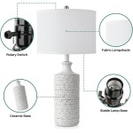 Gyrin White All Handmade Ceramic Rotary Bedside Nightstand Lamp Gyrin White All Handmade Ceramic Rotary Bedside Nightstand Lamp