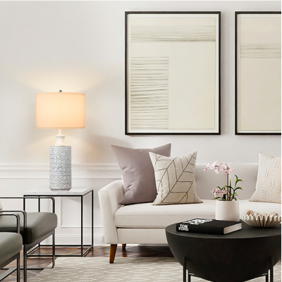 Gyrin White All Handmade Ceramic Rotary Bedside Nightstand Lamp Gyrin White All Handmade Ceramic Rotary Bedside Nightstand Lamp