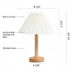 Dervish Small Pleated Wooden Base Table Lamp