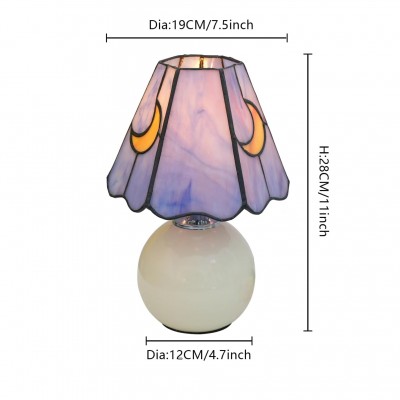 Eirwen Mini Tiffany Moon Bedside Lamp Eirwen Mini Tiffany Moon Bedside Lamp