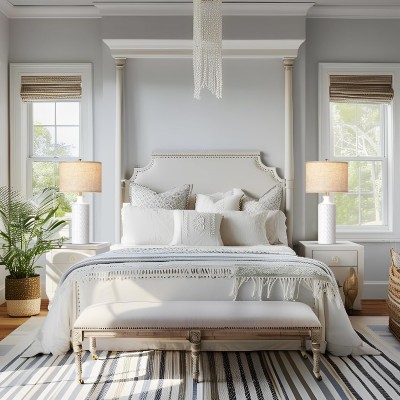 Hesper Tall Textured White Ceramic Living Room End Table Lamp