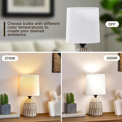 Iverna Mini Boho Hand-Painted Ceramic End Table Lamp Iverna Mini Boho Hand-Painted Ceramic End Table Lamp