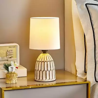 Iverna Mini Boho Hand-Painted Ceramic End Table Lamp Iverna Mini Boho Hand-Painted Ceramic End Table Lamp
