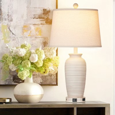Jairus Cream Resin Ginger Jar Side Table Lamps For Living Room Jairus Cream Resin Ginger Jar Side Table Lamps For Living Room