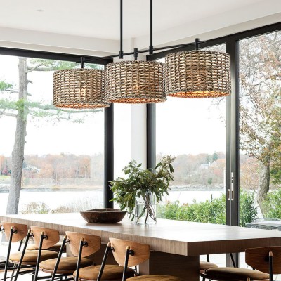Raphael Beachy 3 Light Dimmable Drum Chandelier for Dining Room Raphael Beachy 3 Light Dimmable Drum Chandelier for Dining Room