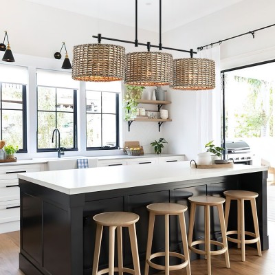 Raphael Beachy 3 Light Dimmable Drum Chandelier for Dining Room Raphael Beachy 3 Light Dimmable Drum Chandelier for Dining Room
