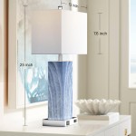 Lirwen Coastal Style Tall Rectangular Ceramic Lamp