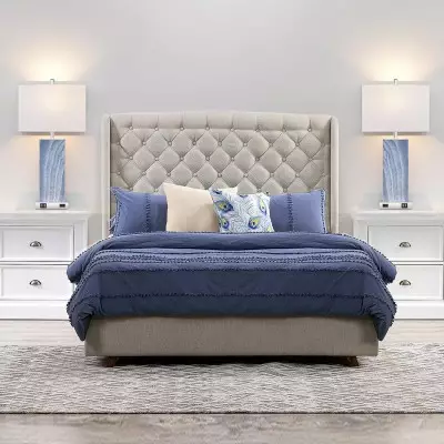 Lirwen Coastal Style Tall Rectangular Ceramic Lamp