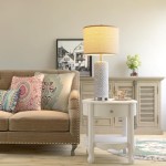 Maethor Large Textured Ceramic Living Room End Table Lamp