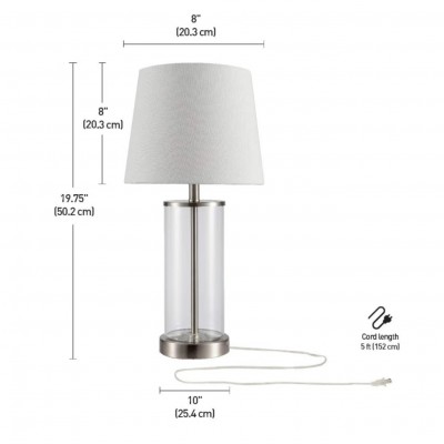 Nairn Clear Fillable Glass Lamp