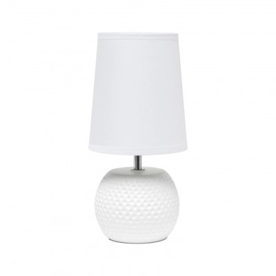 Odric Small Dotted Texture White Ceramic Nightstand Lamp