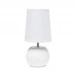 Odric Small Dotted Texture White Ceramic Nightstand Lamp