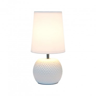 Odric Small Dotted Texture White Ceramic Nightstand Lamp