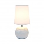 Odric Small Dotted Texture White Ceramic Nightstand Lamp