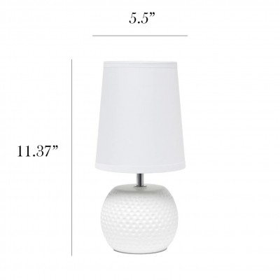 Odric Small Dotted Texture White Ceramic Nightstand Lamp