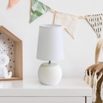 Odric Small Dotted Texture White Ceramic Nightstand Lamp