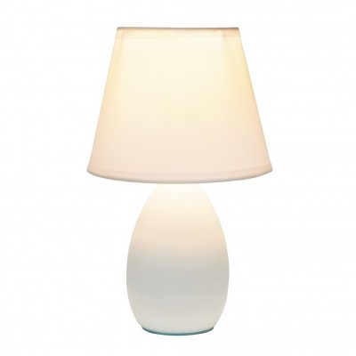 Urien Mini Egg Oval Off White Ceramic Table Desk Lamp