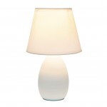 Urien Mini Egg Oval Off White Ceramic Table Desk Lamp