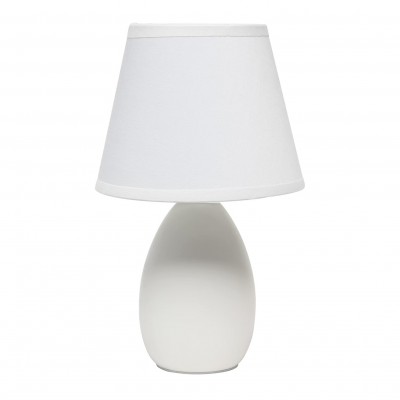 Urien Mini Egg Oval Off White Ceramic Table Desk Lamp