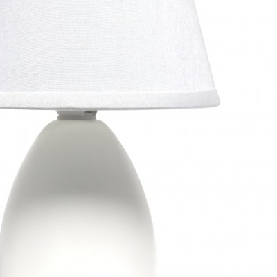 Urien Mini Egg Oval Off White Ceramic Table Desk Lamp