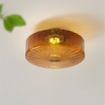 Xanthe French Vintage Round Glass Ceiling Light