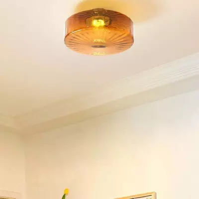 Xanthe French Vintage Round Glass Ceiling Light Xanthe French Vintage Round Glass Ceiling Light