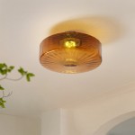 Xanthe French Vintage Round Glass Ceiling Light